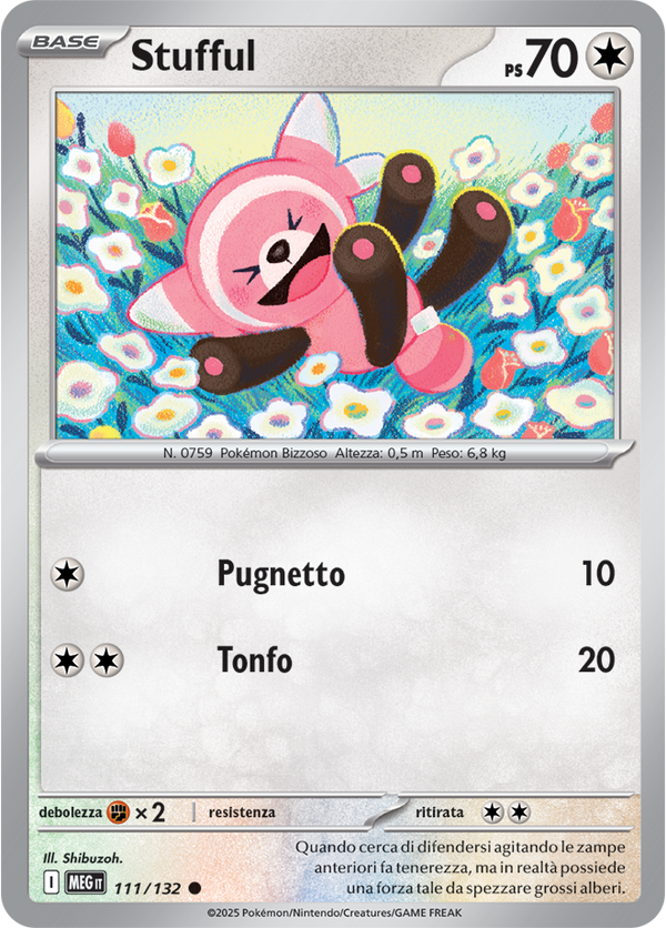 Stufful MEG 111/132 Reverse Holo - ITA - Near Mint - Megaevoluzione - Carta Pokemon