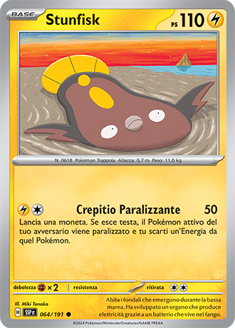 Stunfisk 064/191 - ITA - Near Mint - Scarlatto e Violetto - Scintille Folgoranti - Carta Pokemon