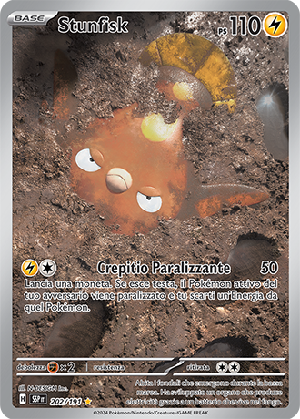 Stunfisk 202/191 - ITA - Near Mint - Scarlatto e Violetto - Scintille Folgoranti - Carta Pokemon