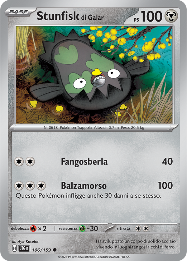 Stunfisk di Galar 106/159 Reverse Holo - ITA - Near Mint - Scarlatto e Violetto - Avventure Insieme - Carta Pokemon