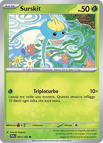 Surskit 001/182 Reverse Holo - ITA - Near Mint - Scarlatto e Violetto - Paradosso Temporale - Carta Pokemon