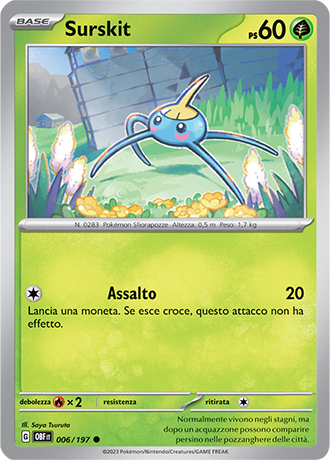 Surskit 006/197 - ITA - Near Mint - Scarlatto e Violetto - Ossidiana Infuocata - Carta Pokemon