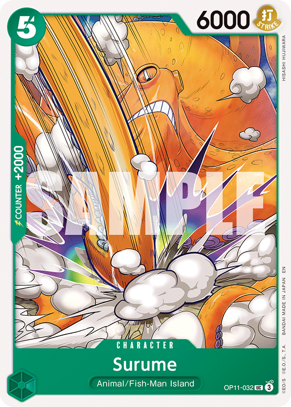 Surume OP11-032 - Character Verde Uncommon - Near Mint - A Fist of Divine Speed - Carta One Piece Card Game