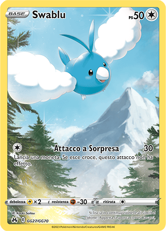 Swablu GG27/GG70 Galleria di Galar - ITA - Near Mint - Spada e Scudo - Zenit Regale - Carta Pokemon