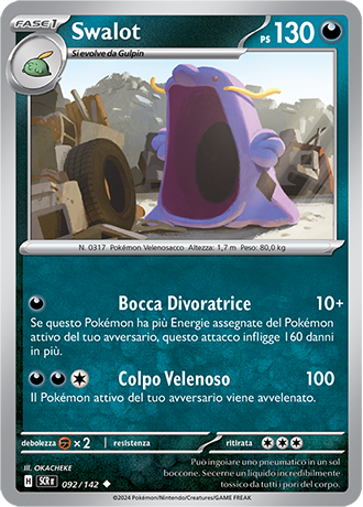 Swalot 092/142 - ITA - Near Mint - Scarlatto e Violetto - Corona Astrale - Carta Pokemon