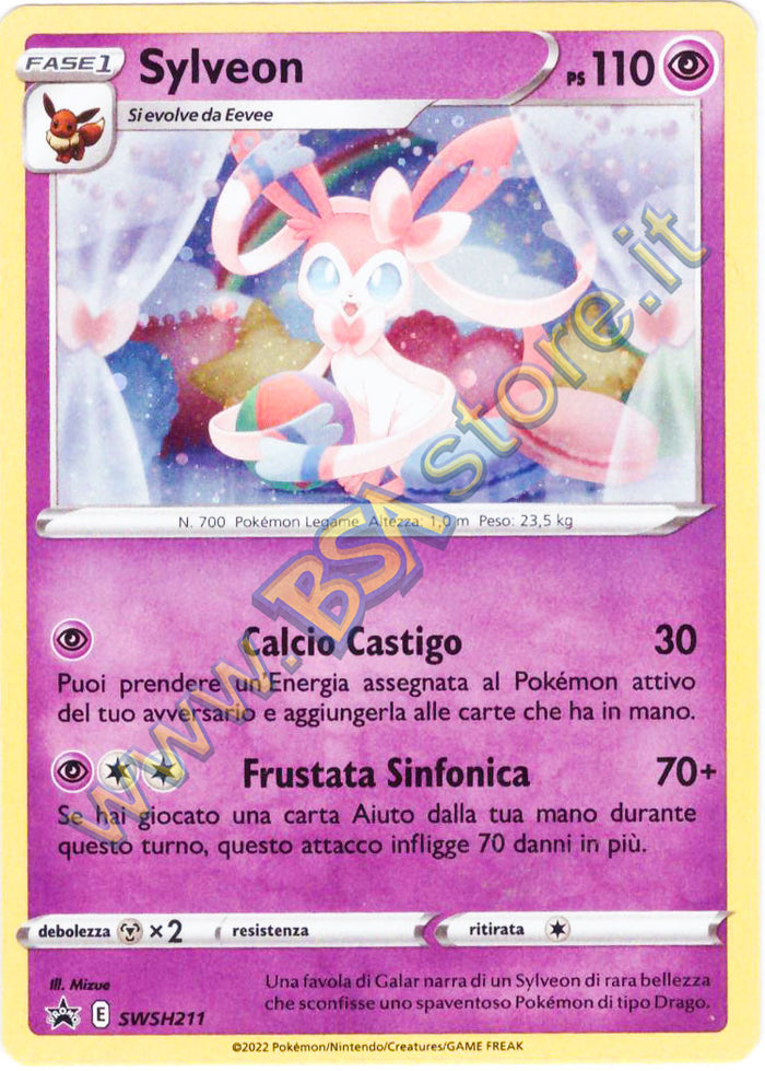Sylveon SWSH211 Holo - ITA - Near Mint - Promo Spada e Scudo - Carta P