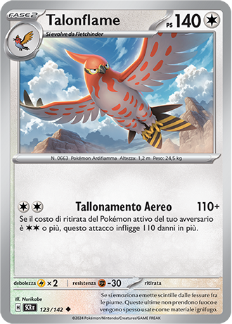 Talonflame 123/142 Reverse Holo - ITA - Near Mint - Scarlatto e Violetto - Corona Astrale - Carta Pokemon
