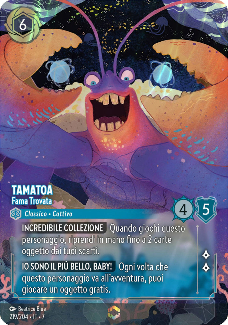 Tamatoa - Fama Trovata 219/204 Enchanted - ITA - Near Mint - L'Isola di Archazia  - Carta LORCANA