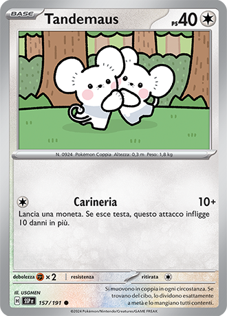 Tandemaus 157/191 Reverse Holo - ITA - Near Mint - Scarlatto e Violetto - Scintille Folgoranti - Carta Pokemon