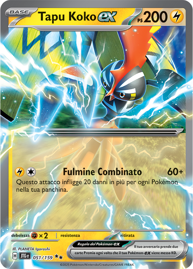 Tapu Koko-ex 051/159 - ITA - Near Mint - Scarlatto e Violetto - Avventure Insieme - Carta Pokemon