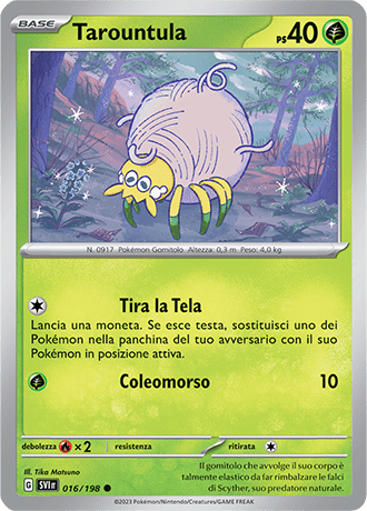 Tarountula 016/198 - ITA - Near Mint - Scarlatto e Violetto - Carta Pokemon
