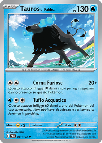 Tauros di Paldea 041/193 Reverse Holo - ITA - Near Mint - Scarlatto e Violetto - Evoluzioni a Paldea - Carta Pokemon