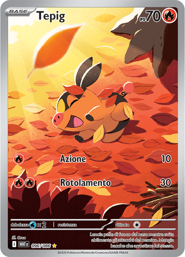 Tepig WHT 096/086 - ITA - Near Mint - Scarlatto e Violetto - Fuoco Bianco - Carta Pokemon