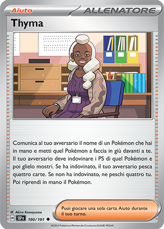Thyma 190/191 Reverse Holo - ITA - Near Mint - Scarlatto e Violetto - Scintille Folgoranti - Carta Pokemon