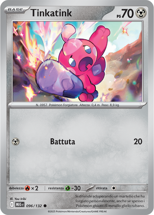 Tinkatink MEG 096/132 Reverse Holo - ITA - Near Mint - Megaevoluzione - Carta Pokemon