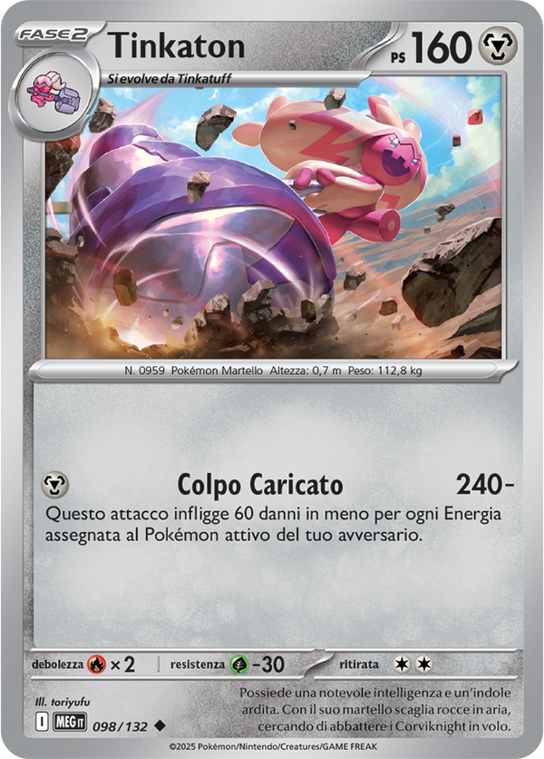 Tinkaton MEG 098/132 Reverse Holo - ITA - Near Mint - Megaevoluzione - Carta Pokemon