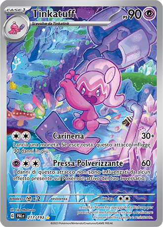 Tinkatuff 217/193 Illustrazione Rara - ITA - Near Mint - Scarlatto e Violetto - Evoluzioni a Paldea - Carta Pokemon