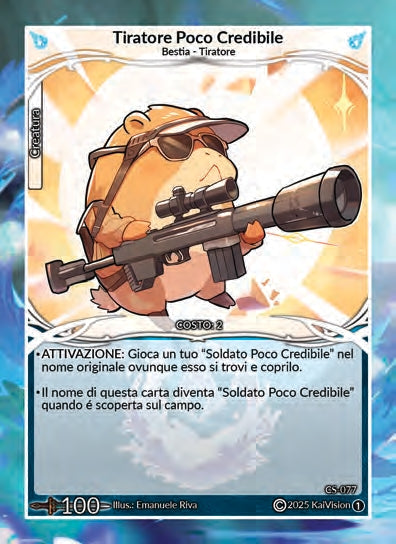 Tiratore Poco Credibile CS - 077   - 1a Edizione - ITA - Near Mint - Custodi della Storia - Carta Creatures of Exo