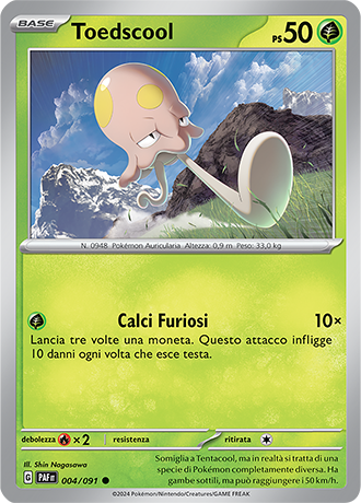 Toedscool 004/091 Reverse Holo - ITA - Near Mint - Scarlatto e Violetto - Destino di Paldea - Carta Pokemon