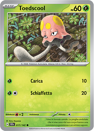 Toedscool 017/142 Reverse Holo - ITA - Near Mint - Scarlatto e Violetto - Corona Astrale - Carta Pokemon