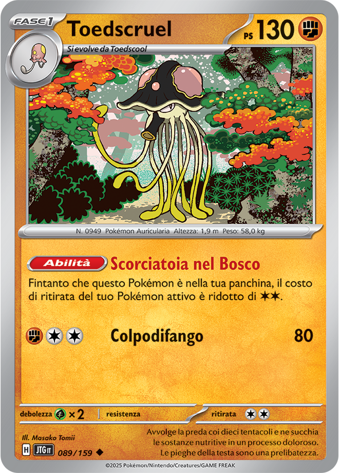 Toedscruel 089/159 - ITA - Near Mint - Scarlatto e Violetto - Avventure Insieme - Carta Pokemon
