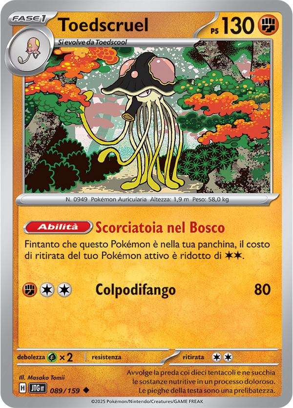 Toedscruel 089/159 Reverse Holo - ITA - Near Mint - Scarlatto e Violetto - Avventure Insieme - Carta Pokemon