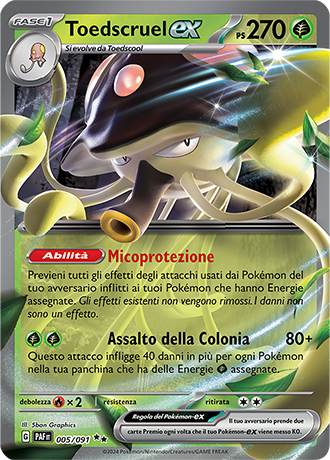 Toedscruel EX 005/091 - ITA - Near Mint - Scarlatto e Violetto - Destino di Paldea - Carta Pokemon
