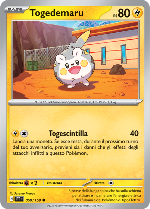 Togedemaru 050/159 Reverse Holo - ITA - Near Mint - Scarlatto e Violetto - Avventure Insieme - Carta Pokemon