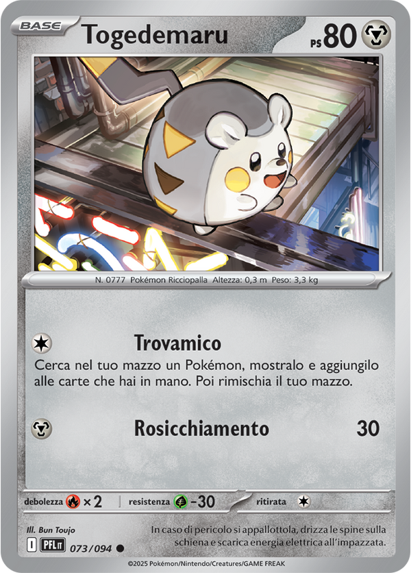 Togedemaru PFL 073/094 Reverse Holo - ITA - Near Mint - Megaevoluzione - Fiamme Spettrali - Carta Pokemon