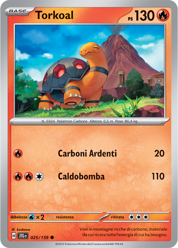 Torkoal 025/159 Reverse Holo - ITA - Near Mint - Scarlatto e Violetto - Avventure Insieme - Carta Pokemon