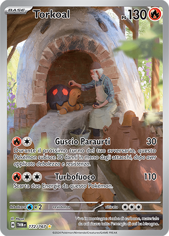 Torkoal 172/167 Illustrazione Rara - ITA - Near Mint - Scarlatto e Violetto - Crepuscolo Mascherato - Carta Pokemon