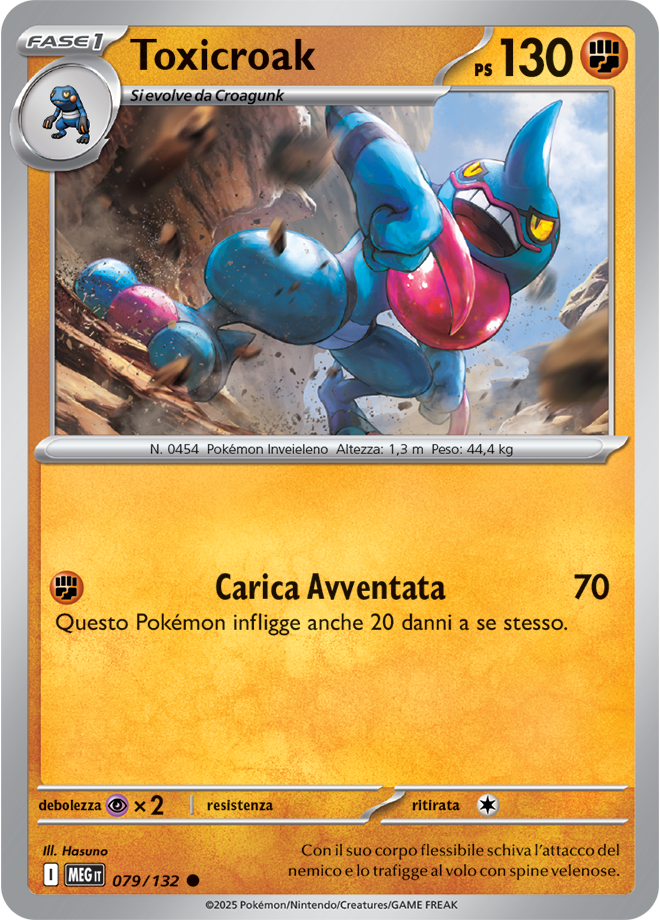Toxicroak MEG 079/132 - ITA - Near Mint - Megaevoluzione - Carta Pokemon