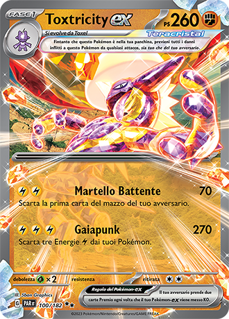 Toxtricity-ex 100/182 - ITA - Near Mint - Scarlatto e Violetto - Paradosso Temporale - Carta Pokemon