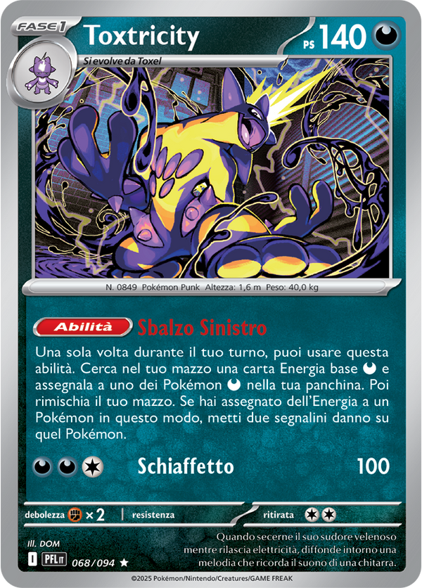 Toxtricity PFL 068/094 Holo - ITA - Near Mint - Megaevoluzione - Fiamme Spettrali - Carta Pokemon