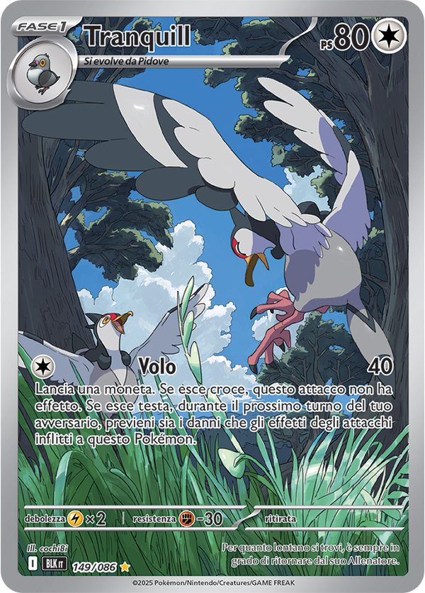 381Tranquill BLK 149/086 - ITA - Near Mint - Scarlatto e Violetto - Luce Nera - Carta Pokemon