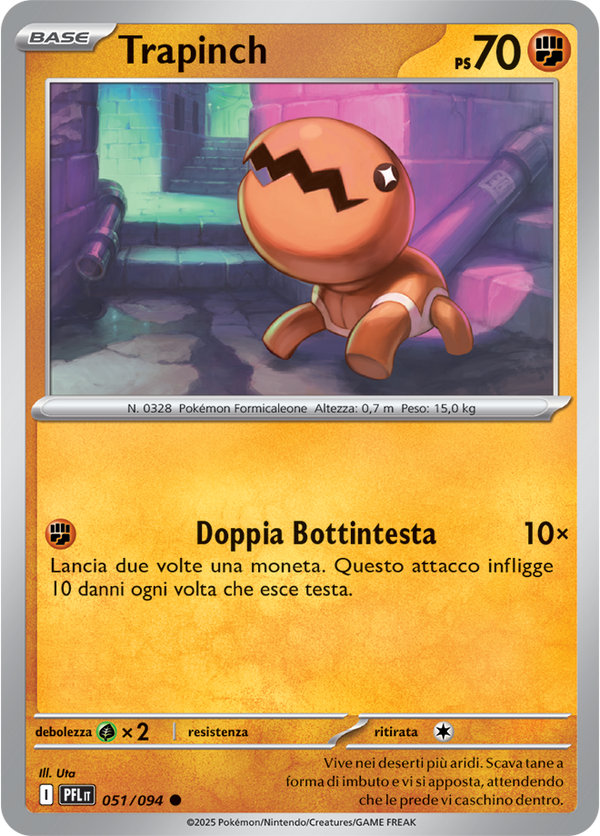 Trapinch PFL 051/094 - ITA - Near Mint - Megaevoluzione - Fiamme Spettrali - Carta Pokemon