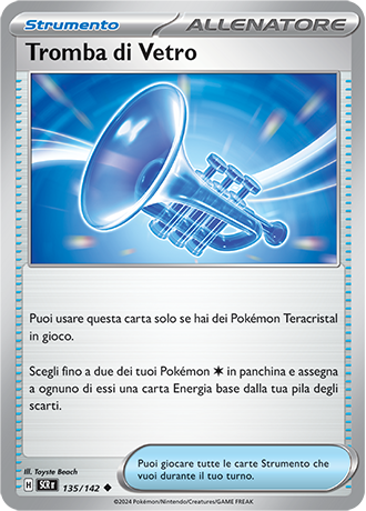 Tromba di Vetro 135/142 Reverse Holo - ITA - Near Mint - Scarlatto e Violetto - Corona Astrale - Carta Pokemon