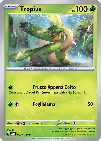 Tropius 007/198 Reverse Holo - ITA - Near Mint - Scarlatto e Violetto - Carta Pokemon
