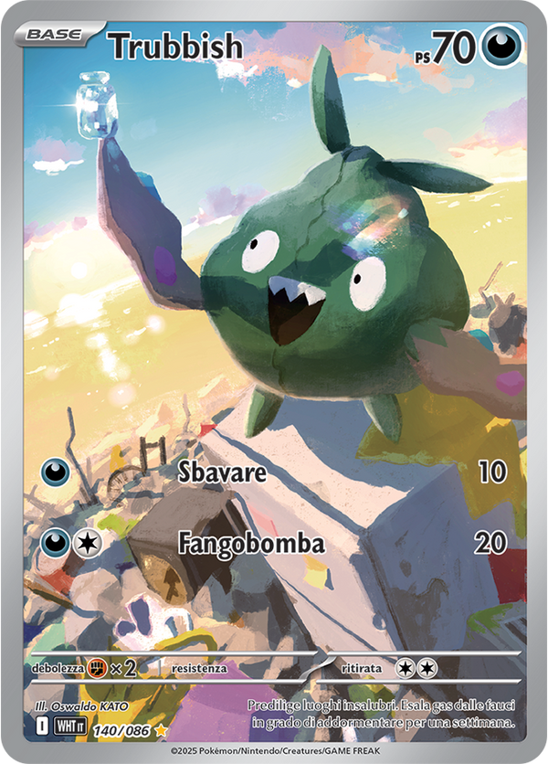 Trubbish WHT 140/086 - ITA - Near Mint - Scarlatto e Violetto - Fuoco Bianco - Carta Pokemon