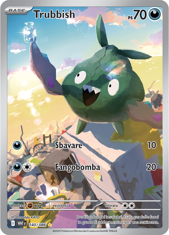 Trubbish WHT 140/086 - ITA - Near Mint - Scarlatto e Violetto - Fuoco Bianco - Carta Pokemon