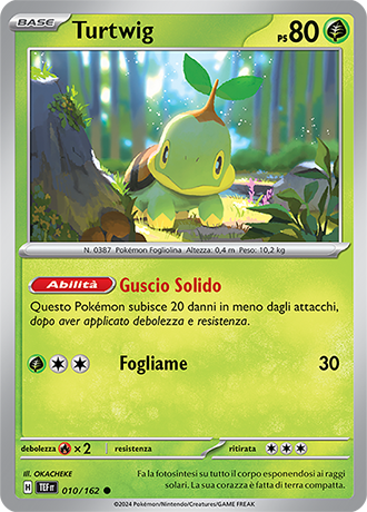 Turtwig 010/162 Reverse Holo - ITA - Near Mint - Scarlatto e Violetto - CronoForze - Carta Pokemon