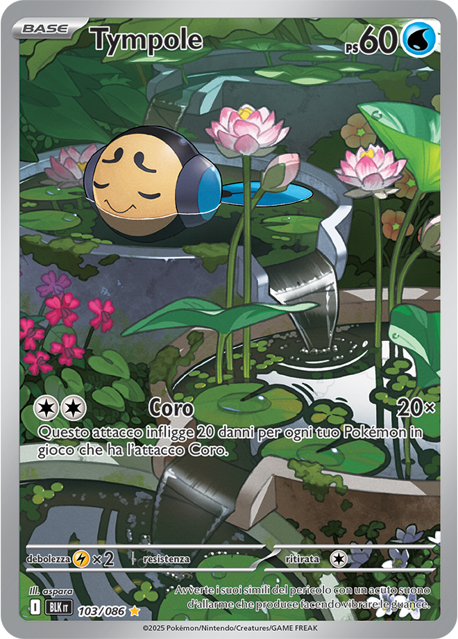 335Tympole BLK 103/086 - ITA - Near Mint - Scarlatto e Violetto - Luce Nera - Carta Pokemon