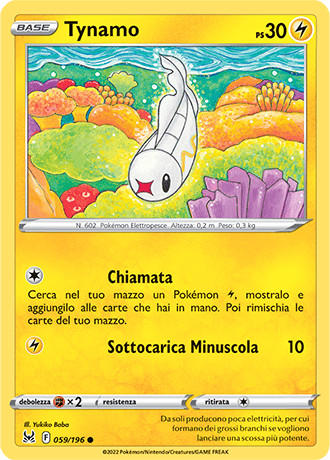 Tynamo 059/196 Reverse Holo - ITA - Near Mint - Spada e Scudo - Origine Perduta - Carta Pokemon