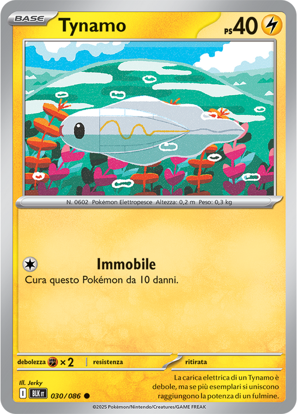 113Tynamo BLK 030/086 Reverse Holo Poke Ball - ITA - Near Mint - Scarlatto e Violetto - Luce Nera - Carta Pokemon