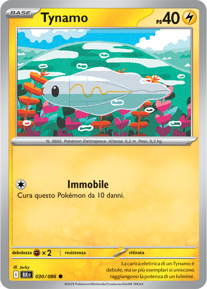 113Tynamo BLK 030/086 Reverse Holo Poke Ball - ITA - Near Mint - Scarlatto e Violetto - Luce Nera - Carta Pokemon