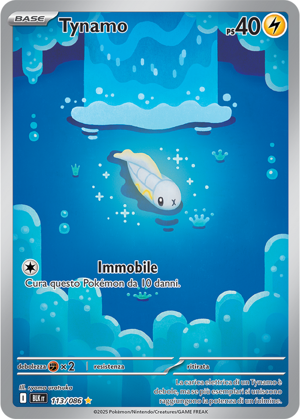 345Tynamo BLK 113/086 - ITA - Near Mint - Scarlatto e Violetto - Luce Nera - Carta Pokemon