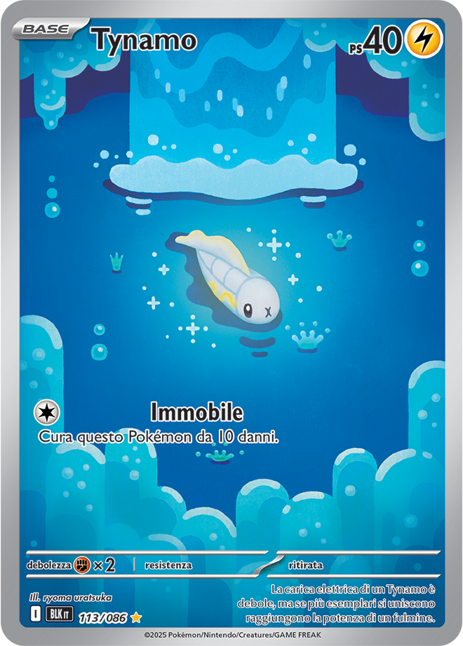 345Tynamo BLK 113/086 - ITA - Near Mint - Scarlatto e Violetto - Luce Nera - Carta Pokemon