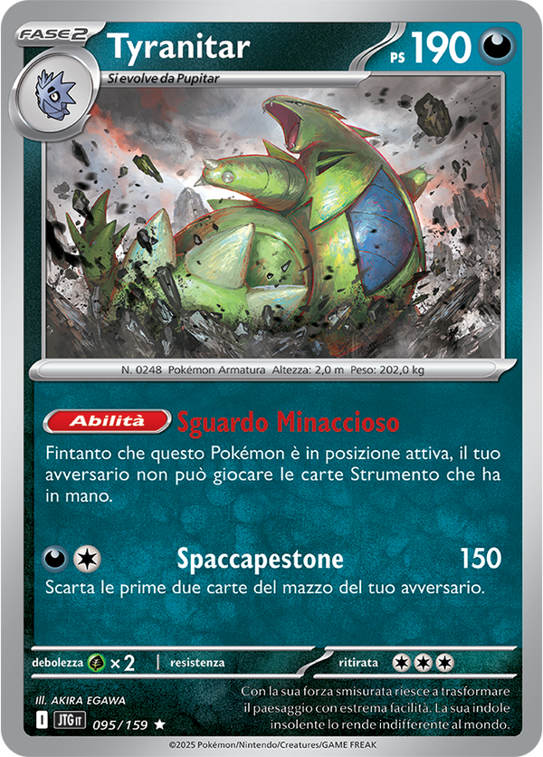 Tyranitar 095/159 Holo - ITA - Near Mint - Scarlatto e Violetto - Avventure Insieme - Carta Pokemon
