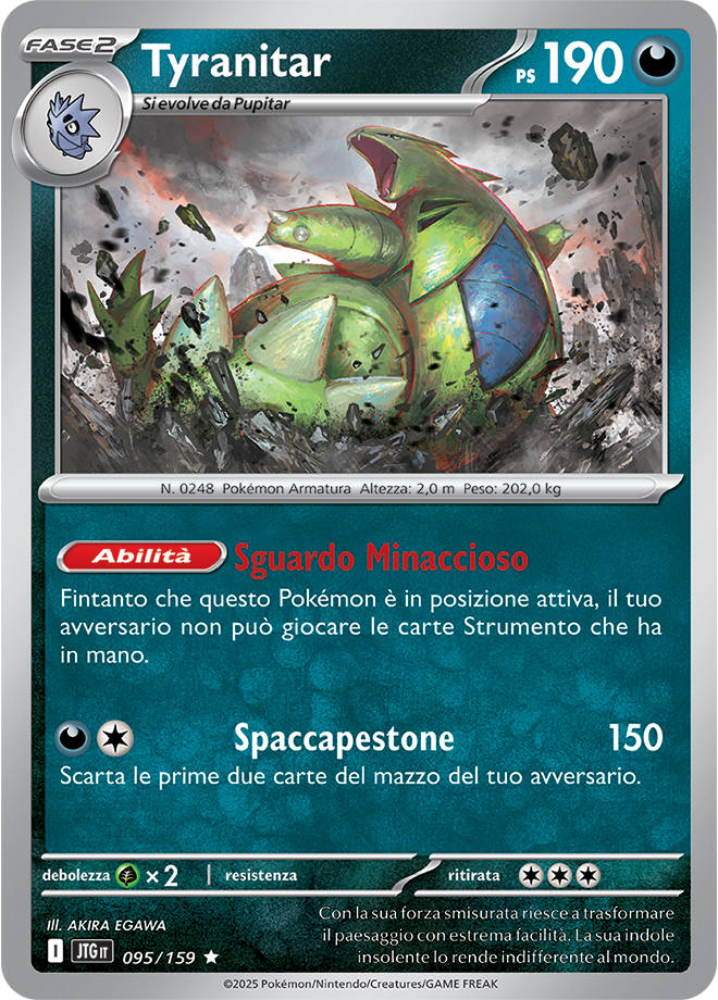 Tyranitar 095/159 Holo - ITA - Near Mint - Scarlatto e Violetto - Avventure Insieme - Carta Pokemon