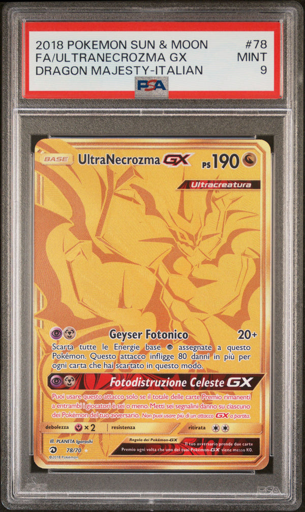 UltraNecrozma GX 78/70 - ITA - Mint - Gradata PSA 9 - Sole e Luna - Trionfo dei Draghi - Carta Pokemon